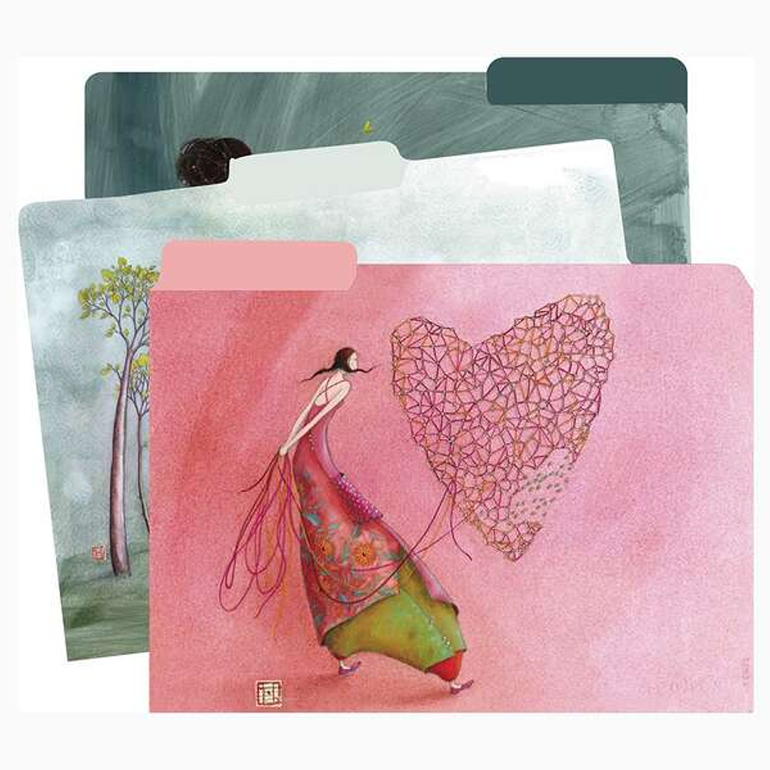 Pictura Gaëlle Boissonnard Carpeta con Pestañas - 30x24cm - Acabado en Barniz de Relieve UV - Laminado Mate Suave - Impresion a Todo Color - Papel Cer 1