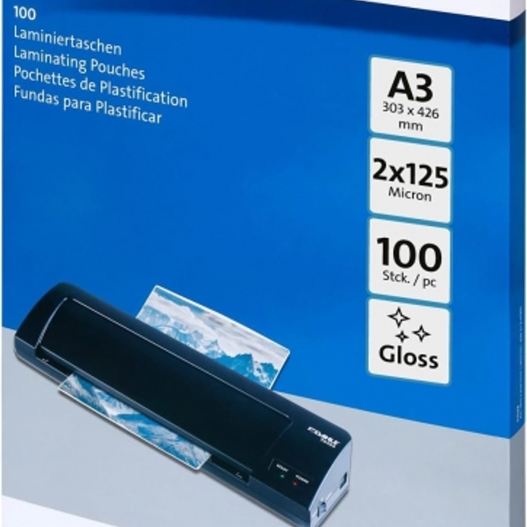 Dahle Pack de 100 Fundas para Plastificar Brillo A3 - 125 Micras - Alta Calidad - Transparente 1