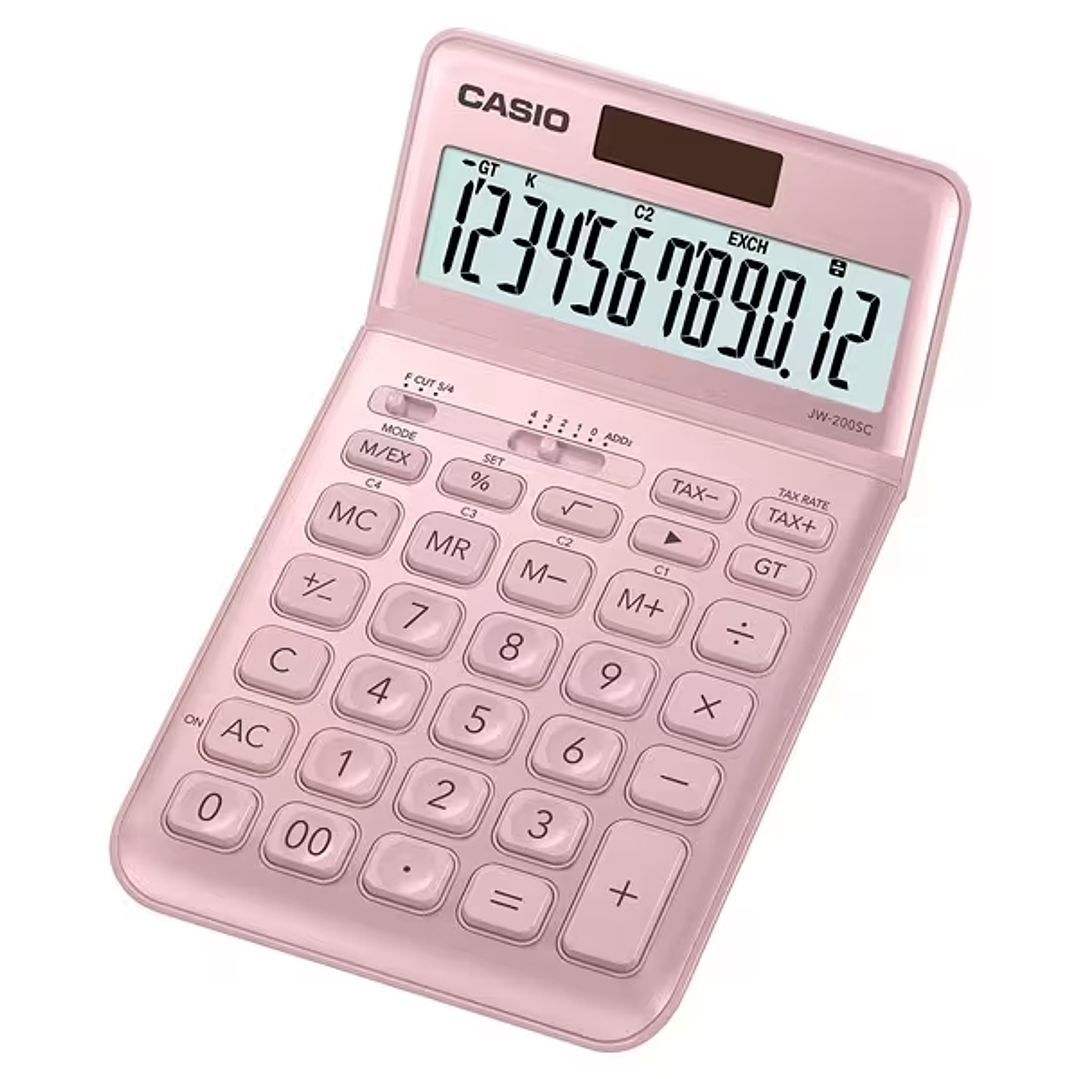 Casio JW-200SC Calculadora de Sobremesa 12 Digitos Inclinacion Ajustable - Simbolos de Comando de Funcion - Memoria Total General e Independiente - Al 1
