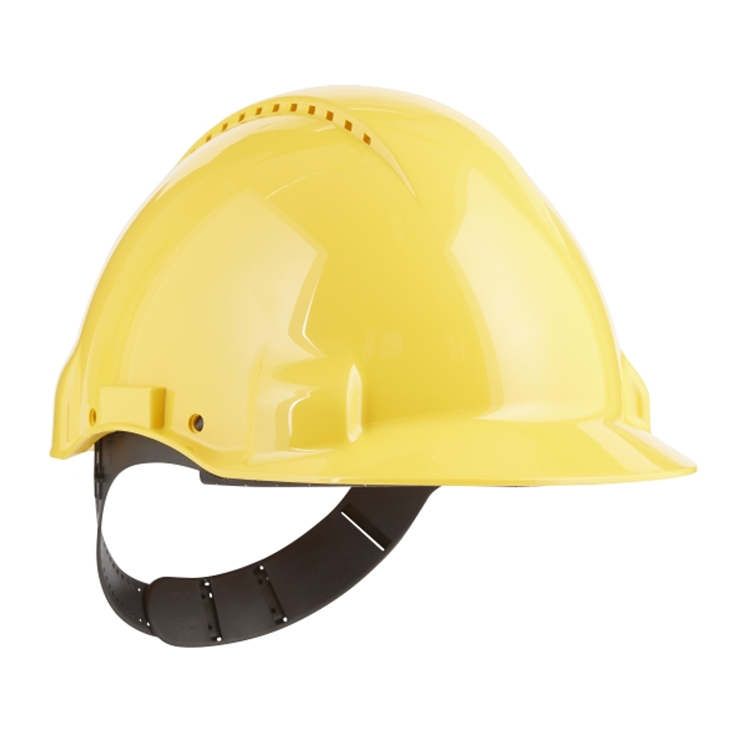 3M Casco Protector - con Ventilacion - Sensor Uvicator - Pin de Ajuste - Color Amarillo 1