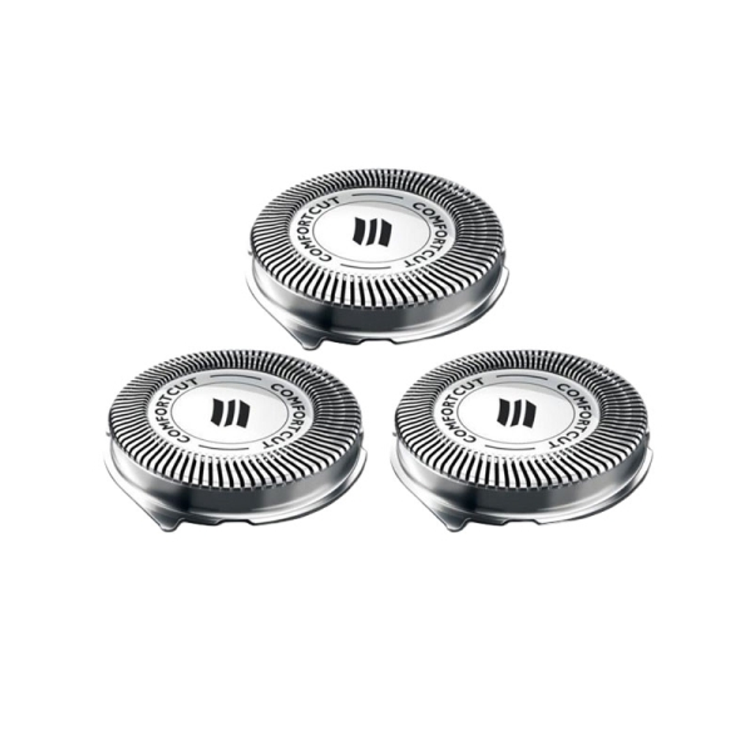 Philips Pack de 3 Cabezales de Recambio para Afeitadoras Series 1000 y 3000 - Cuchillas Autoafilables - Seguimiento de Contornos - Color Acero 1