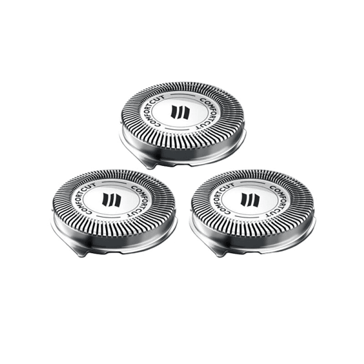 Philips Pack de 3 Cabezales de Recambio para Afeitadoras Series 1000 y 3000 - Cuchillas Autoafilables - Seguimiento de Contornos - Color Acero 1