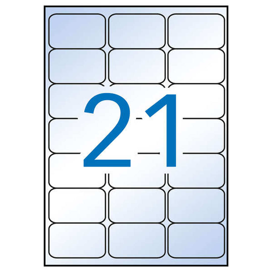 Apli Pack de 210 Etiquetas Transparentes 63.5 x 38.1mm - 10 Hojas por 21 Etiquetas - Adhesivo Permanente - Cantos Romos - Transparentes 1