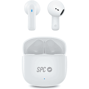 SPC Auriculares True Wireless Zion 2 Play - Autonomia 28 Horas - Base de Carga USB-C - Control por Toques - Compatible con Asistentes de Voz - Luces L