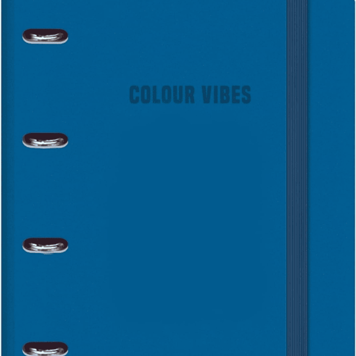 Dohe Colour Vibes Polyfoam Carpeta de 4 Anillas Mixtas de 35mm A4 Recambio 100 Hojas Cuadricula 5mm - Cubierta de Polyfoam 2mm - Cierre con Goma - Inc 1