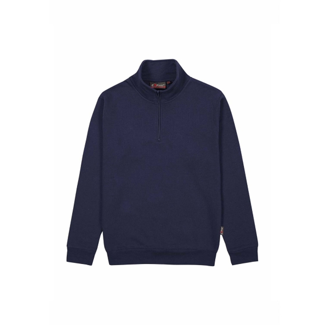 Upower Tautra Sudadera de Trabajo Confortable y Duradera - Talla S - Polialgodon Perchado, Media Cremallera, Cuello Ajustable, Puños Canale Elastico,  1