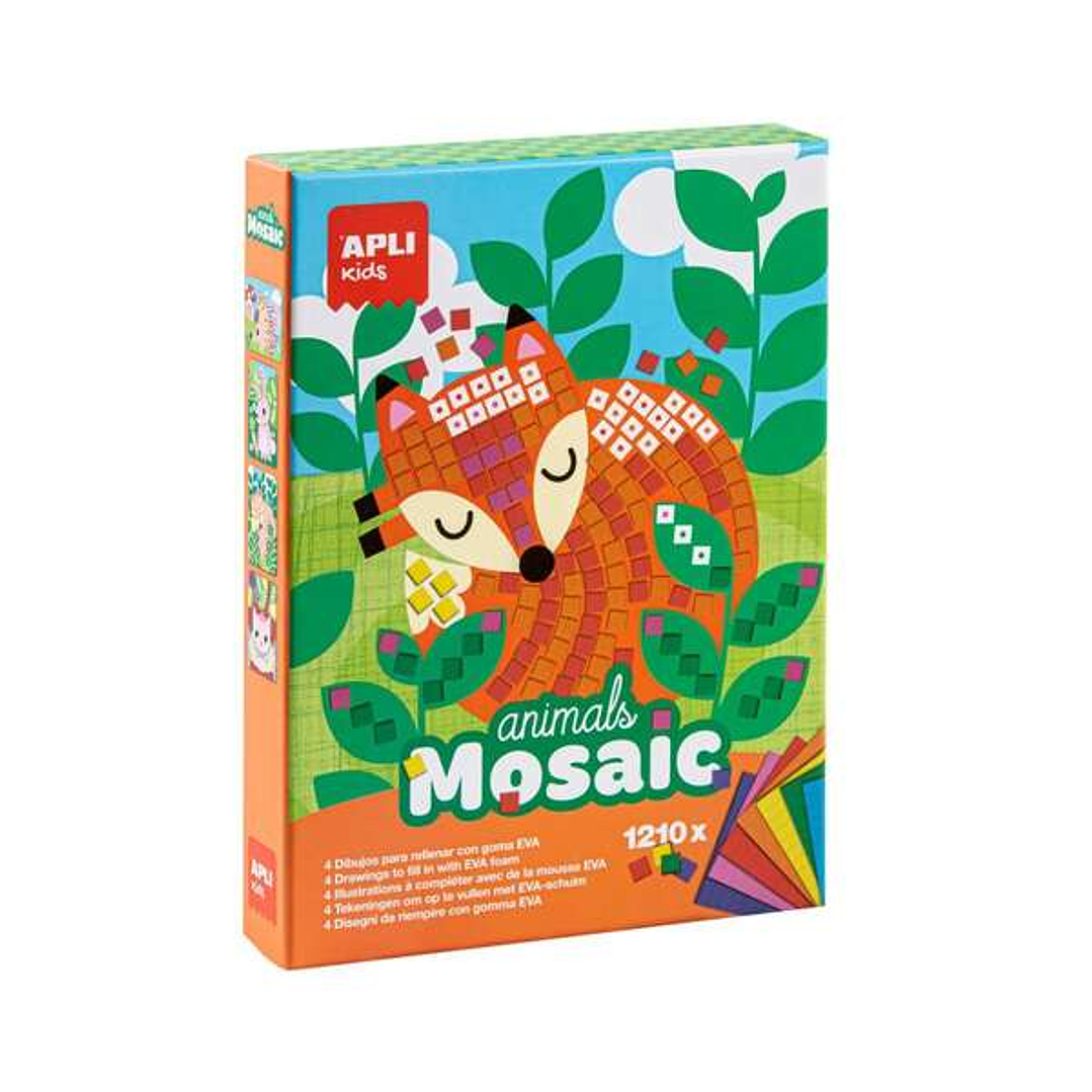 Apli Mosaico de Goma Eva Animales - Diferentes Diseños - Goma Eva Precortada - Para Desarrollar la Destreza y Precision 1
