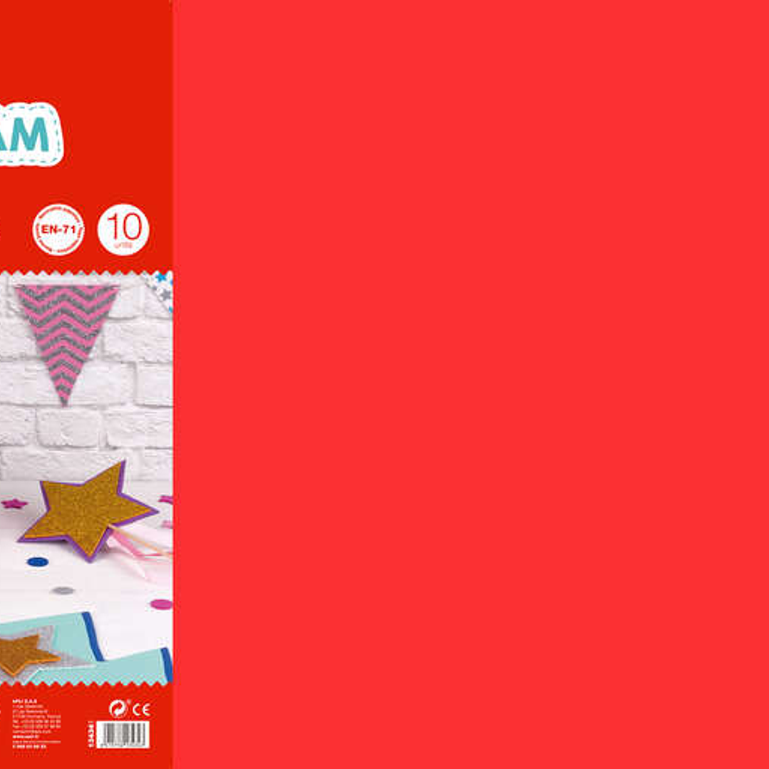 Apli Goma Eva Multicolor 600x400 - 10 Hojas de Tamaño Grande y Flexible - Ideal para Manualidades y Proyectos Escolares 1