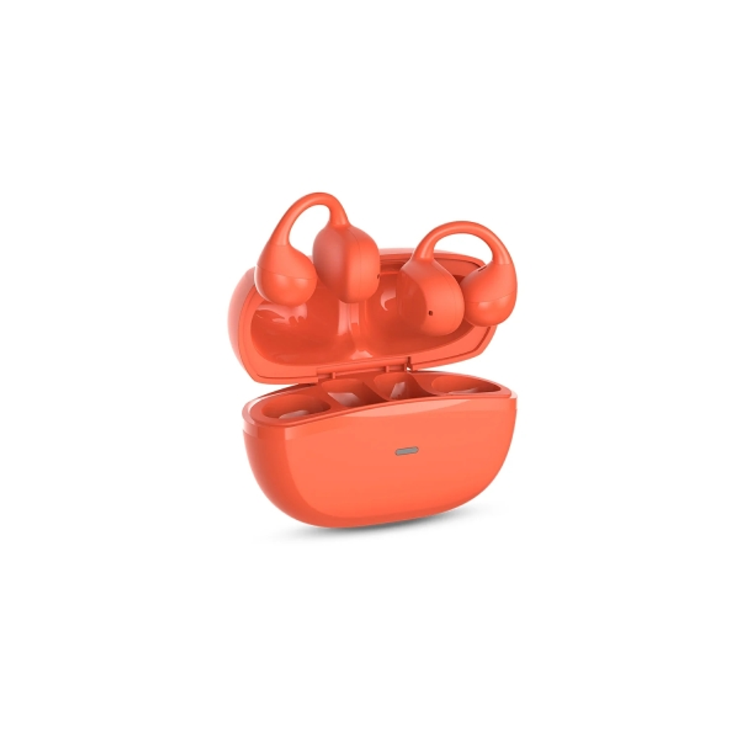 SPC Boost Clip Auriculares Inalambricos True Wireless - Diseño Open Ear - Cancelacion de Ruido - Control Tactil - Google Fast Pair - Color Rojo 1