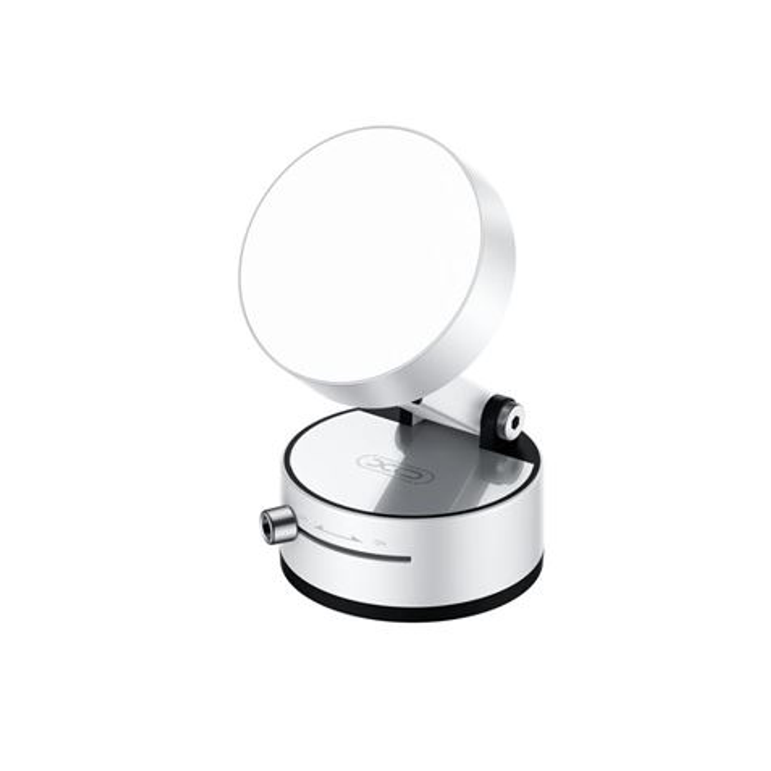 XO C170 Soporte Magnetico de Coche para Smartphones - Fijacion por Vacio - Rotacion 360º - Boton de Liberacion  - Aro Metalico Incluido - Color Blanco 1