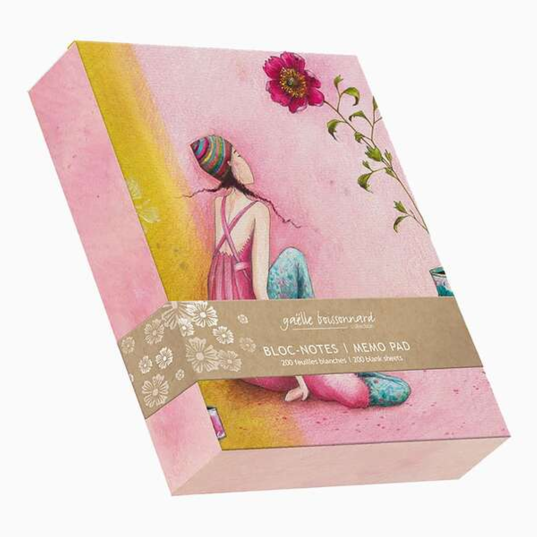 Pictura Aquarupella Gaëlle Boissonnard Bloc de 200 Notas Memo Blancas 10.5x15cm - Tapa con Acabado en Barniz - Laminado Mate de Tacto Suave - Papel co 1