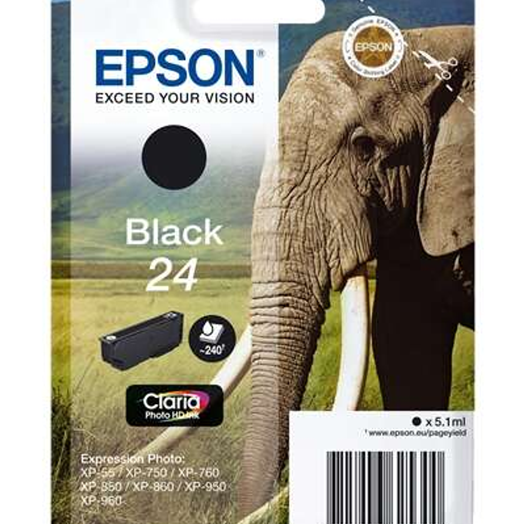 Epson T2421 (24) Negro Cartucho de Tinta Original - C13T24214012 1