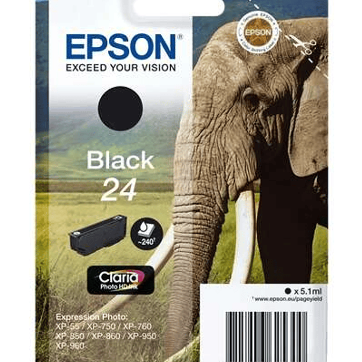 Epson T2421 (24) Negro Cartucho de Tinta Original - C13T24214012 1