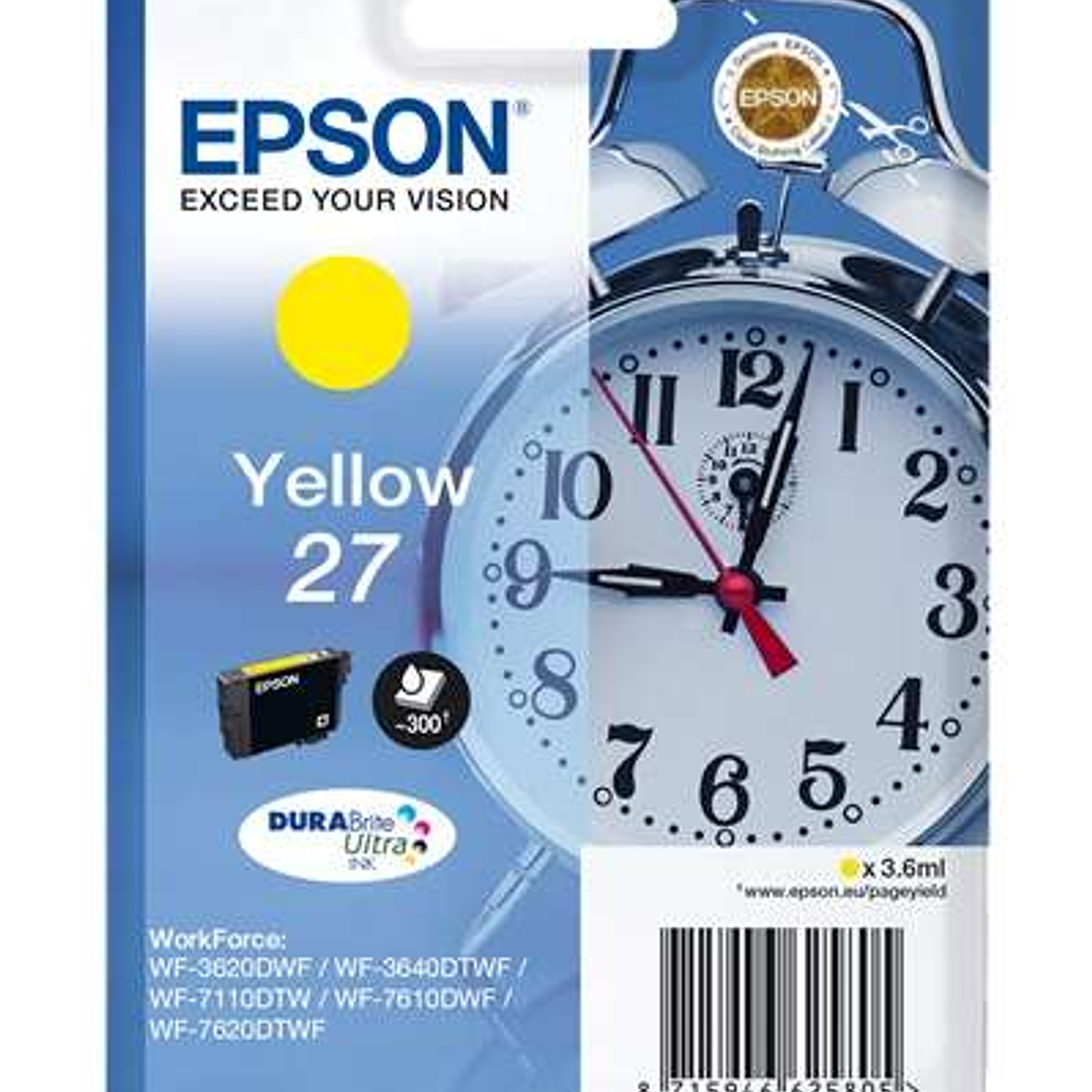 Epson T2704 (27) Amarillo Cartucho de Tinta Original - C13T27044012 1