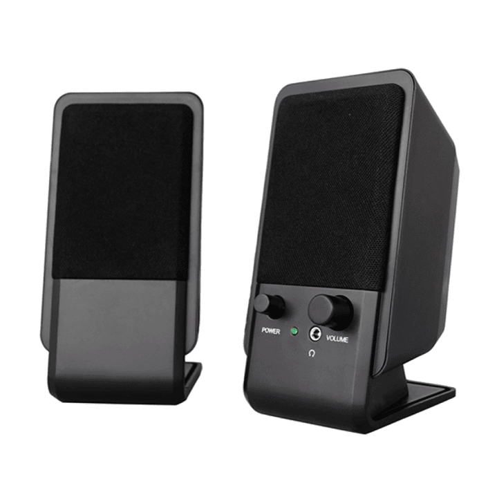 Ewent Altavoces Estereos de Sobremesa de 12W - Alimentacion USB - Jack de 3.5mm - Control de Volumen - Color Negro 1