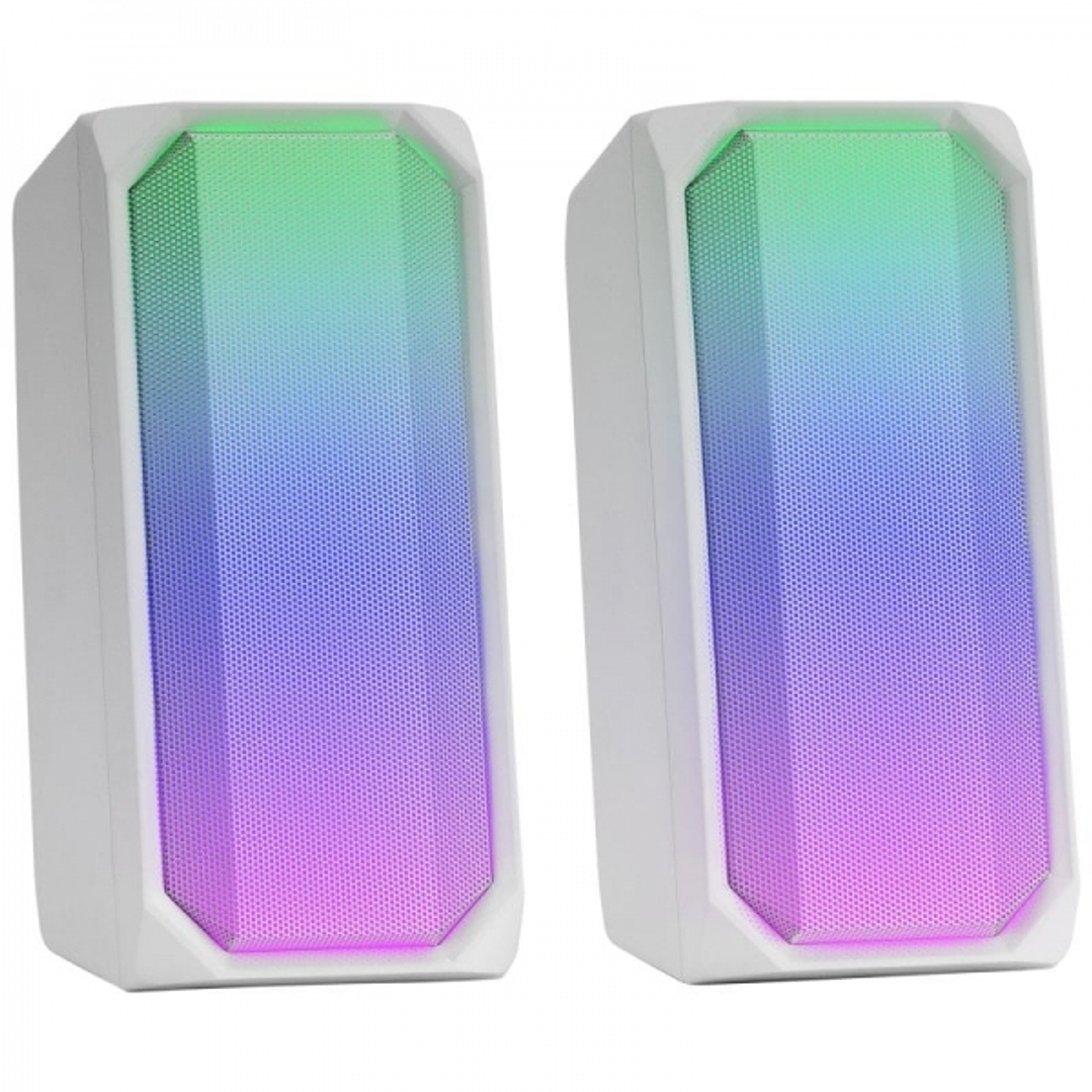 Mars Gaming MSRGB Altavoces Gaming - 15W Potencia - RGB FULL MESH - Bluetooth 5.0 - DSP Sonido Multi-nivel - Caja de Control Tactil - Color Blanco 1