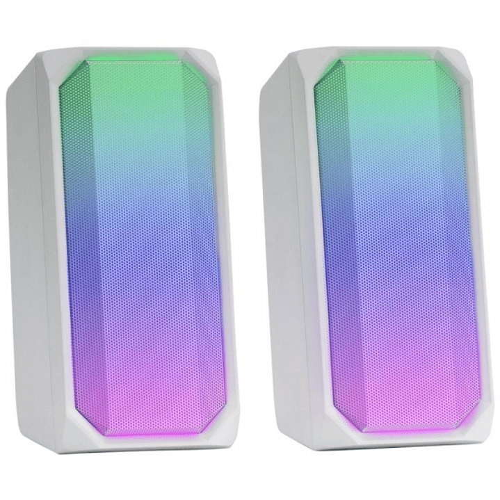 Mars Gaming MSRGB Altavoces Gaming - 15W Potencia - RGB FULL MESH - Bluetooth 5.0 - DSP Sonido Multi-nivel - Caja de Control Tactil - Color Blanco 1