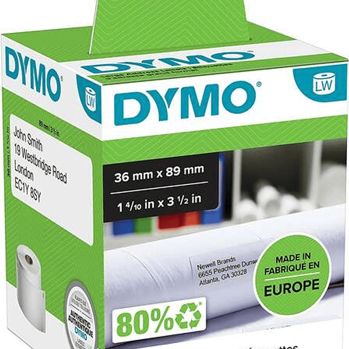 Dymo LW 99012 Etiquetas Originales de Direccion Grandes Autoadhesivas - 36x89mm - 520 Unidades - S0722400 1