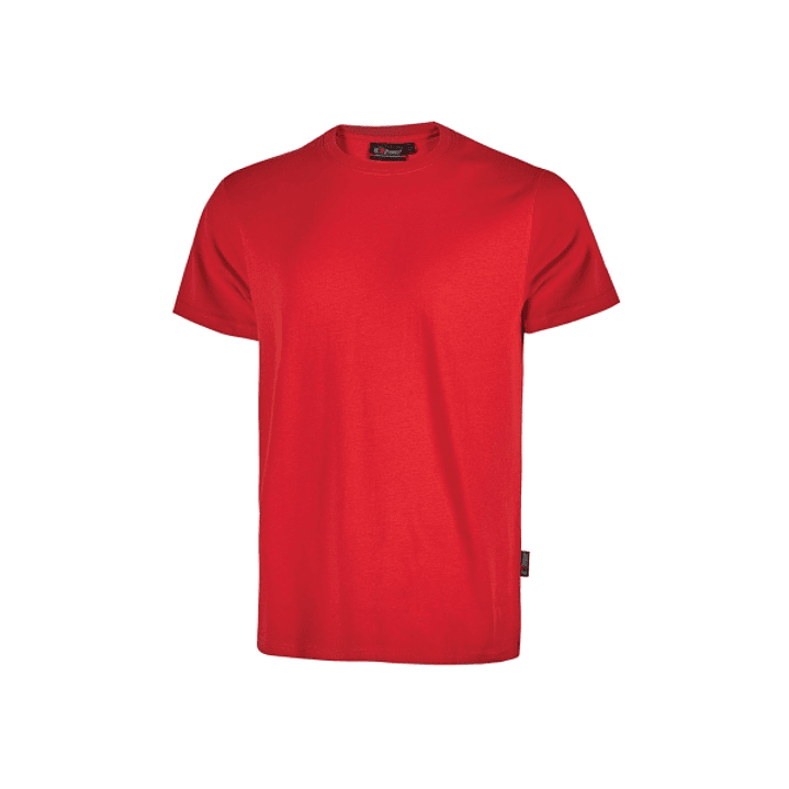 Upower Figi Camiseta de Trabajo de Algodon Cardado - Talla 2XL - Cuello Elastico Acanalado, Cinta Para-Sudor, Proteccion DPI1 - Color Rojo Magma 1