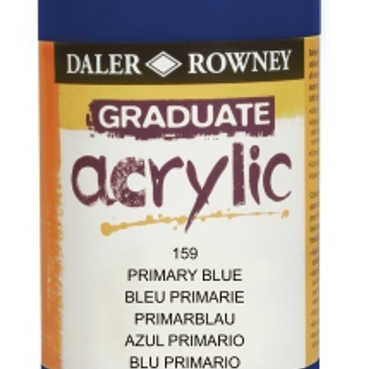 Daler Rowney Graduate Pintura Acrilica - Botella de Plastico - 500ml - Color Azul Primario 1