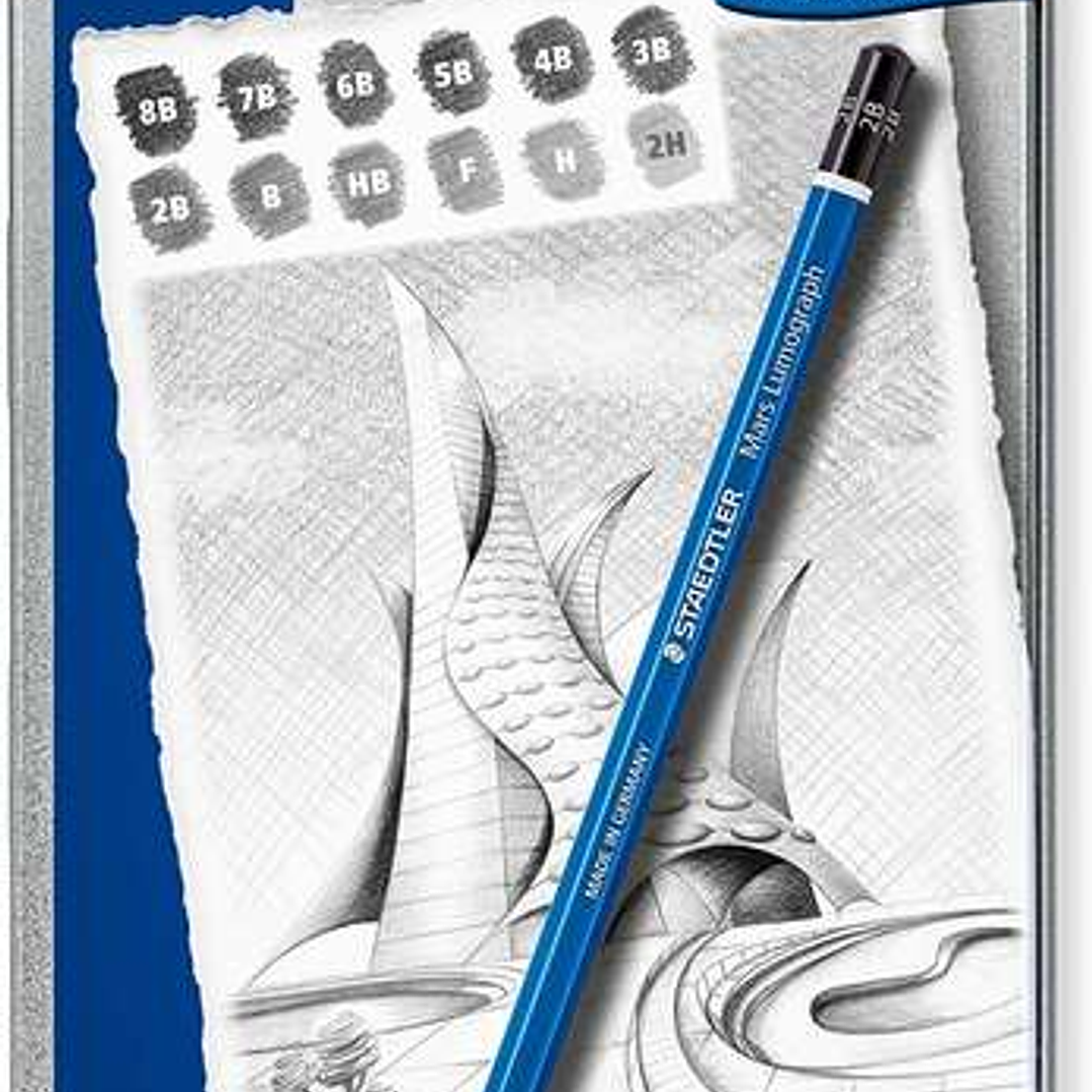 Staedtler Mars Lumograph 100 Pack de 12 Lapices de Grafito - Resistencia a la Rotura - Graduaciones Surtidas 1