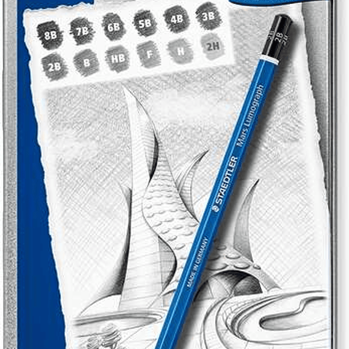 Staedtler Mars Lumograph 100 Pack de 12 Lapices de Grafito - Resistencia a la Rotura - Graduaciones Surtidas 1