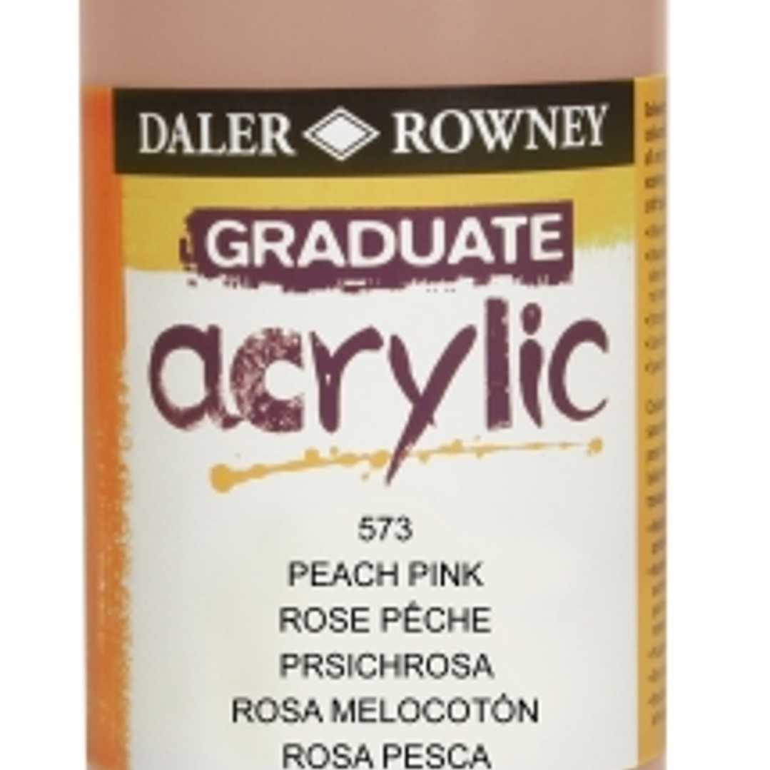Daler Rowney Graduate Pintura Acrilica - Botella de Plastico - 500ml - Color Rosa Melocoton 1