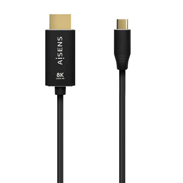 Aisens Cable Conversor Aluminio USB-C a HDMI 2.1 8K@60Hz - USB-C/M-HDMI/M - 1.0m - Color Negro 1
