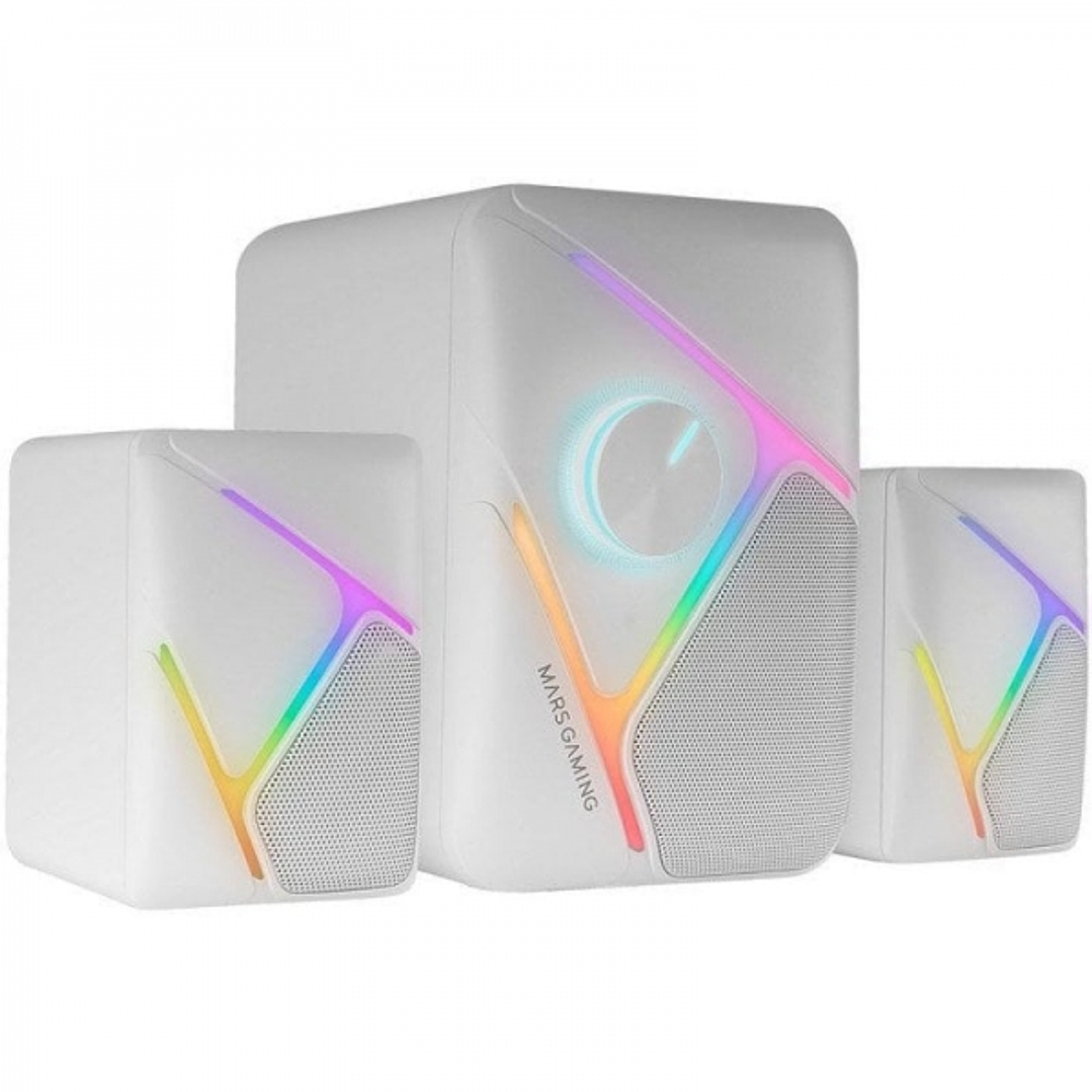 Mars Gaming MS-H21 Altavoz Gaming - Sonido 2.1 35W - Drivers 3D Surround - Iluminacion RGB - Control Volumen Frontal - Conexion Plug & Play - Color Bl 1