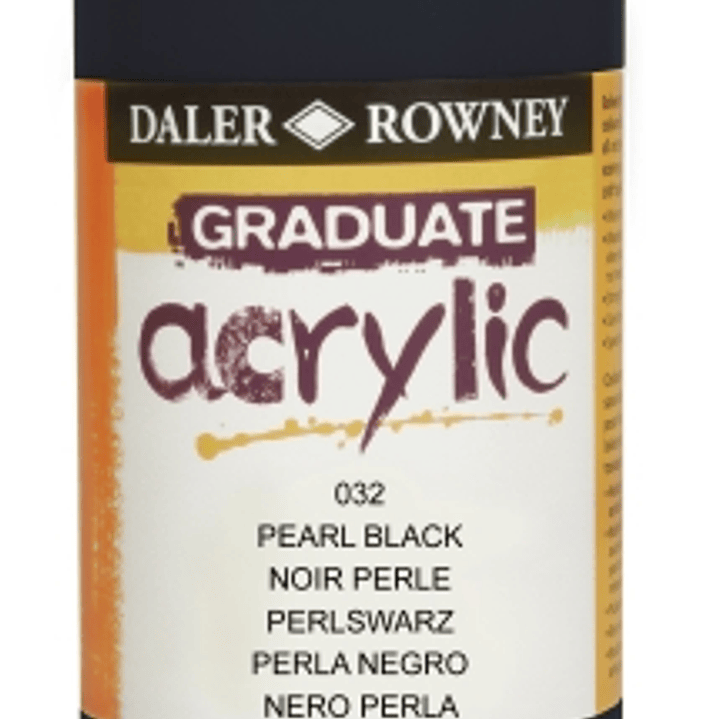 Daler Rowney Graduate Pintura Acrilica - Botella de Plastico - 500ml - Color Negro Perla 1