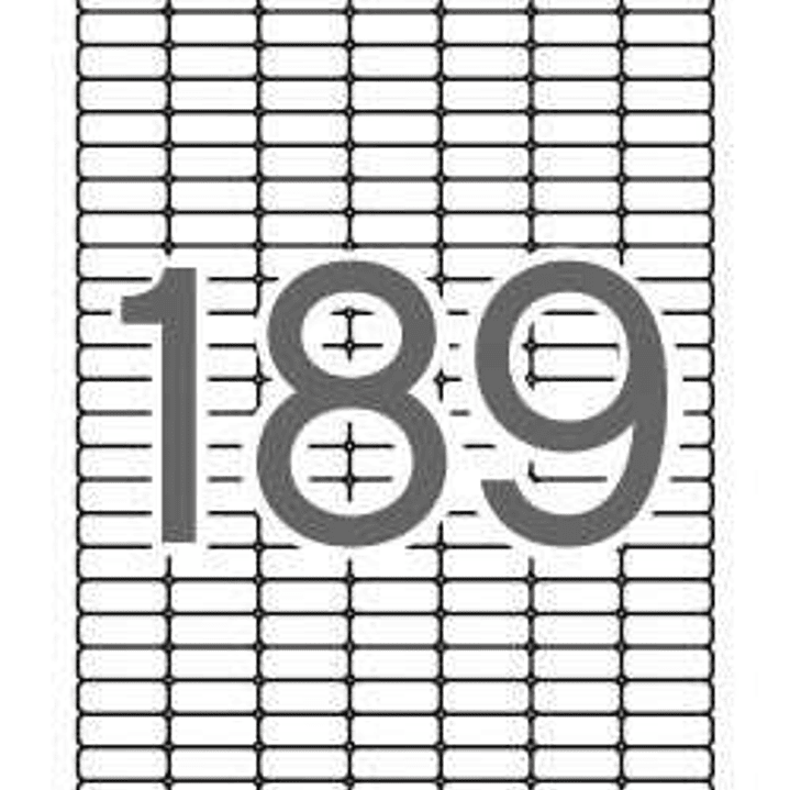 Apli Pack de 4.725 Etiquetas 25.4x10.0mm - 25 Hojas x 189 Etiquetas - Adhesivo Removible - Cantos Romos - Color Blanco 1