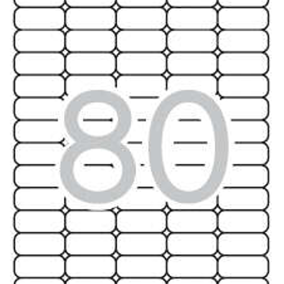 Apli Pack de 2.000 Etiquetas 35.6x16.9mm - 25 Hojas por 80 Etiquetas - Adhesivo Removible - Cantos Romos - Aptas para Impresion Inkjet, Laser - Color  1
