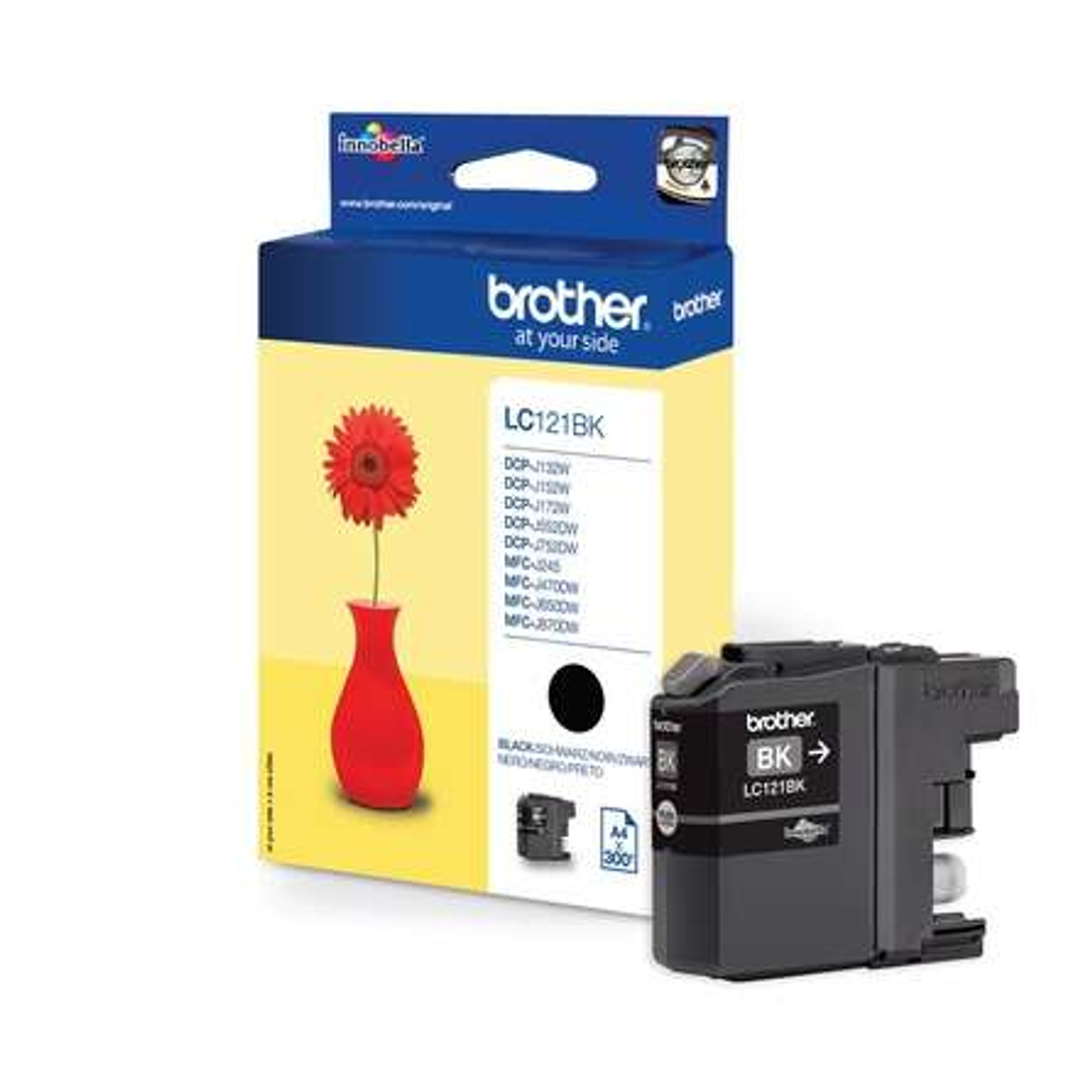 Brother LC121 Negro Cartucho de Tinta Original - LC121BKBP 1