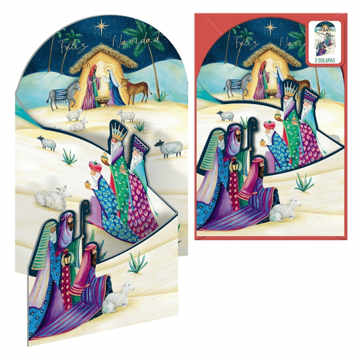Dohe Estrella de Oriente Pack de 6 Tarjetas Desplegables de Felicitacion Navideña con Sobre - Impresas a todo Color 1