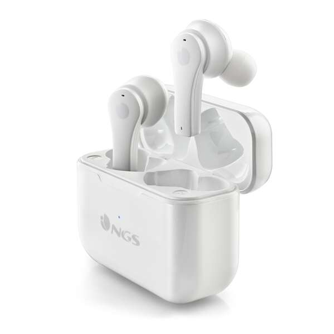 NGS Artica Bloom White Auriculares Intrauditivos Bluetooth 5.1 TWS - Manos Libres - Asistente de Voz - Autonomia hasta 7h - Base de Carga 1