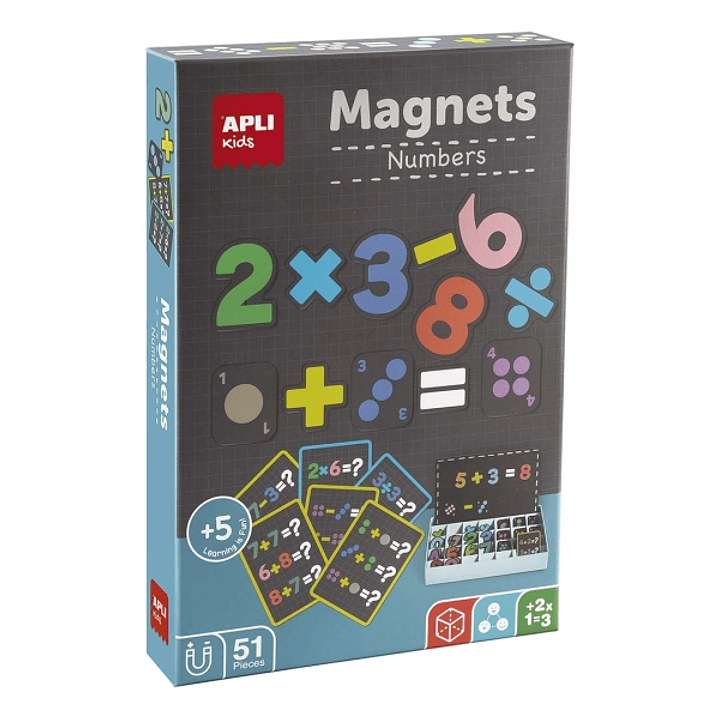 Apli Juego Magnetico de Numeros - Introduccion a las Matematicas - Incluye 51 Imanes de Numeros y Simbolos y 15 Fichas con Ejemplos 1