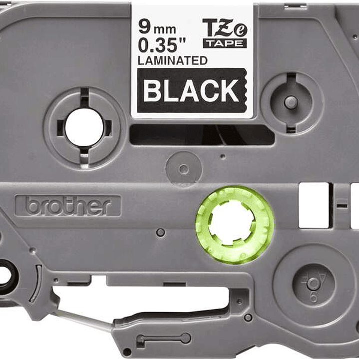 Brother TZe325 Cinta Laminada Original de Etiquetas - Texto blanco sobre fondo negro - Ancho 9mm x 8 metros 1