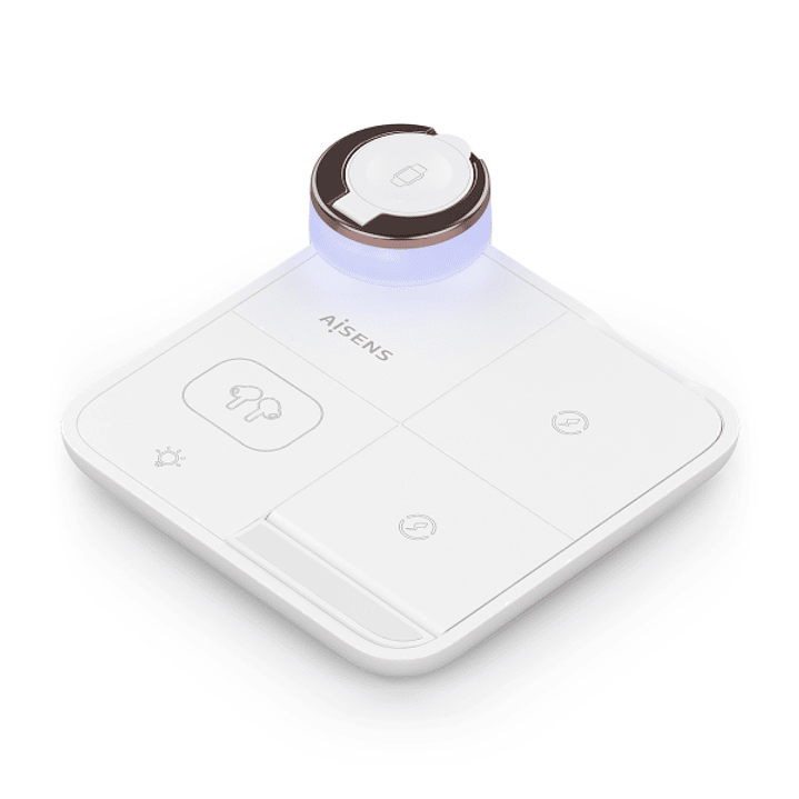Aisens Cargador Inalambrico 15W - USB-C - Protocolo Qi - Moviles, Apple Watch y Auriculares - Proteccion Contra Sobretension, Sobretemperatura y sobre 1
