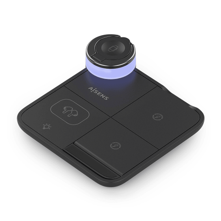 Aisens Cargador Inalambrico 15W - USB-C - Protocolo Qi - Moviles, Apple Watch y Auriculares - Proteccion Contra Sobretension, Sobretemperatura y sobre 1