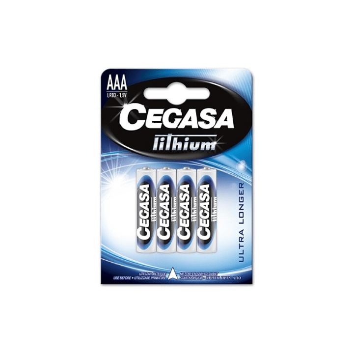 Cegasa Lithium Pack de 4 Pilas de Litio AAA LR03 1.5V 1