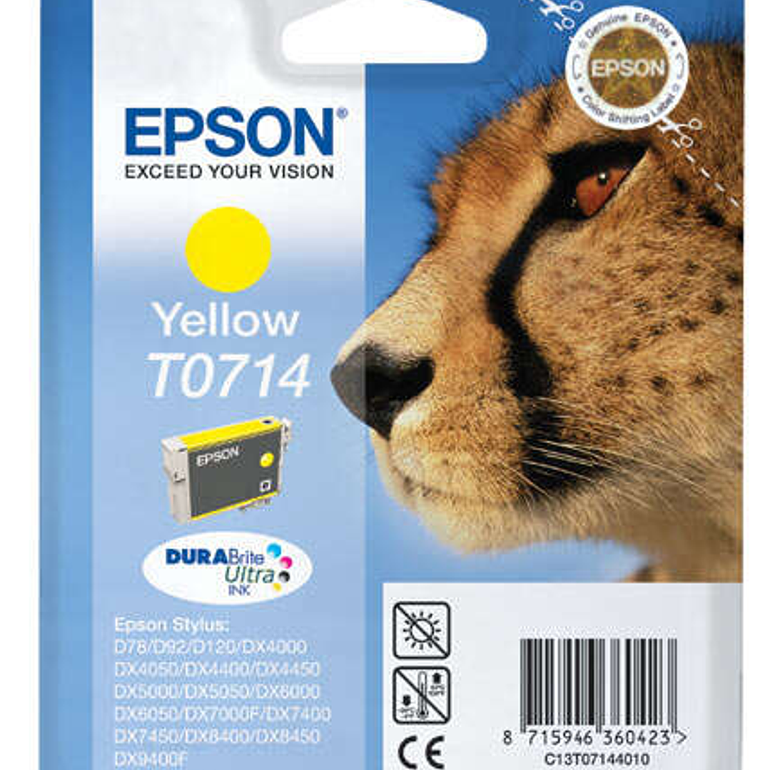 Epson T0714 Amarillo Cartucho de Tinta Original - C13T07144012 1
