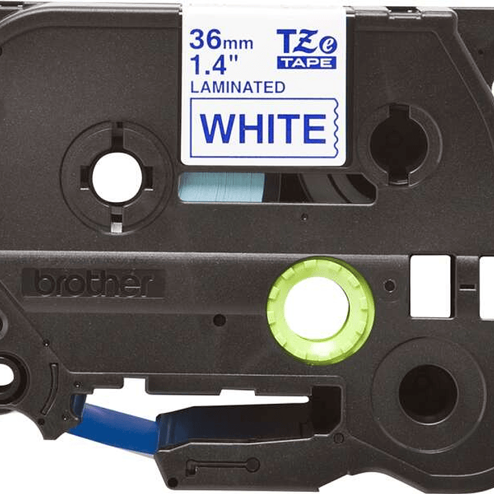 Brother TZe263 Cinta Laminada Original de Etiquetas - Texto azul sobre fondo blanco - Ancho 36mm x 8 metros 1