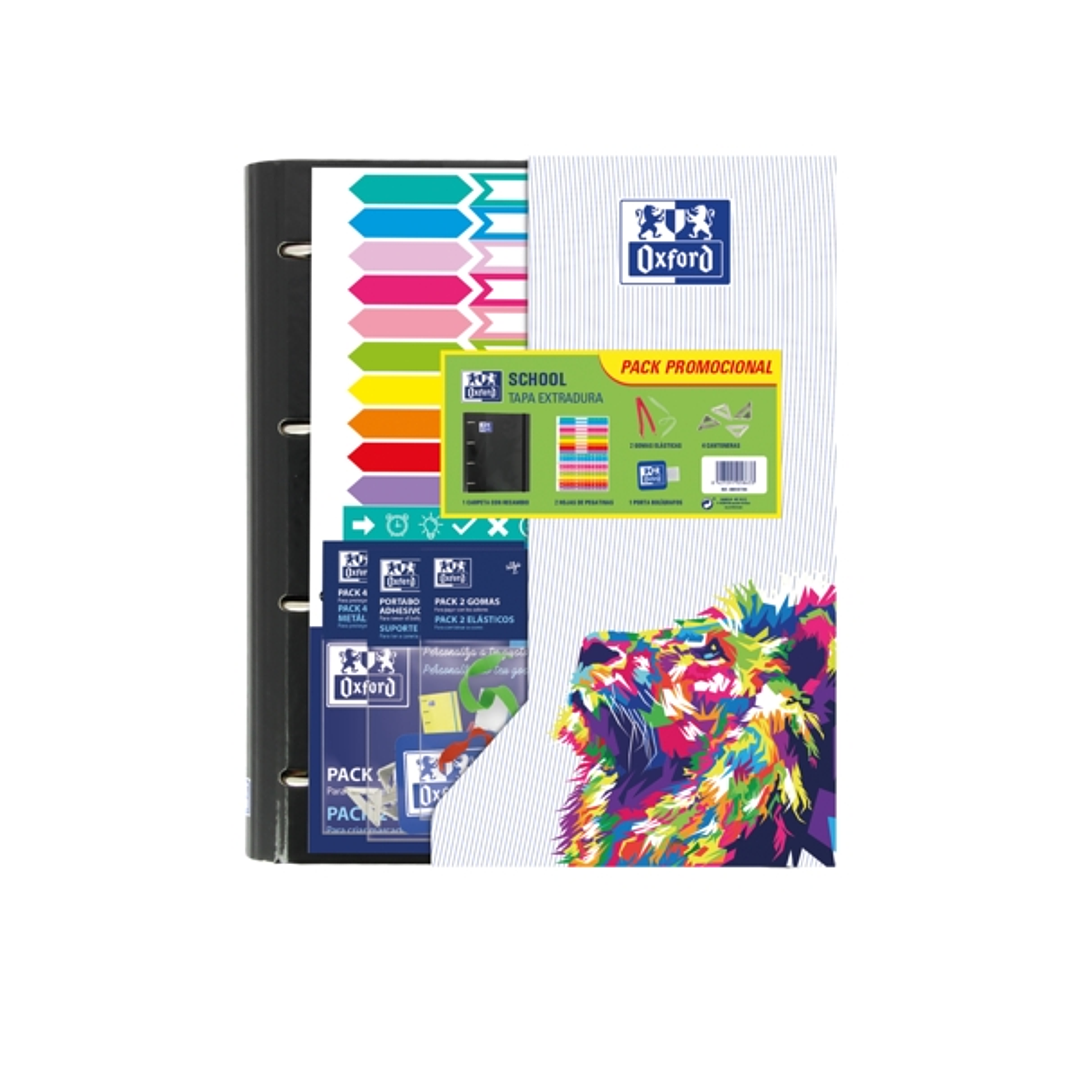 Oxford Europeanbinder Oxfcla A4+ - Carpeta de Tamaño A4+ - Diseño Escolar - Incluye Separadores - Colores Surtidos 1