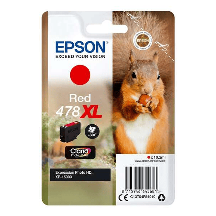 Epson 478XL Rojo Cartucho de Tinta Original - C13T04F54010 1