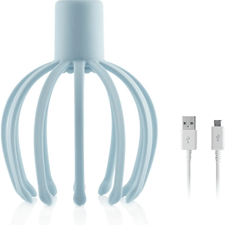 Innovagoods Helax Masajeador de Cabeza Inalambrico - Bateria 650mAh - Vibracion 360º - Cable USB-C - Recargable - Silencioso - 13x17.5cm - Color Azul 1