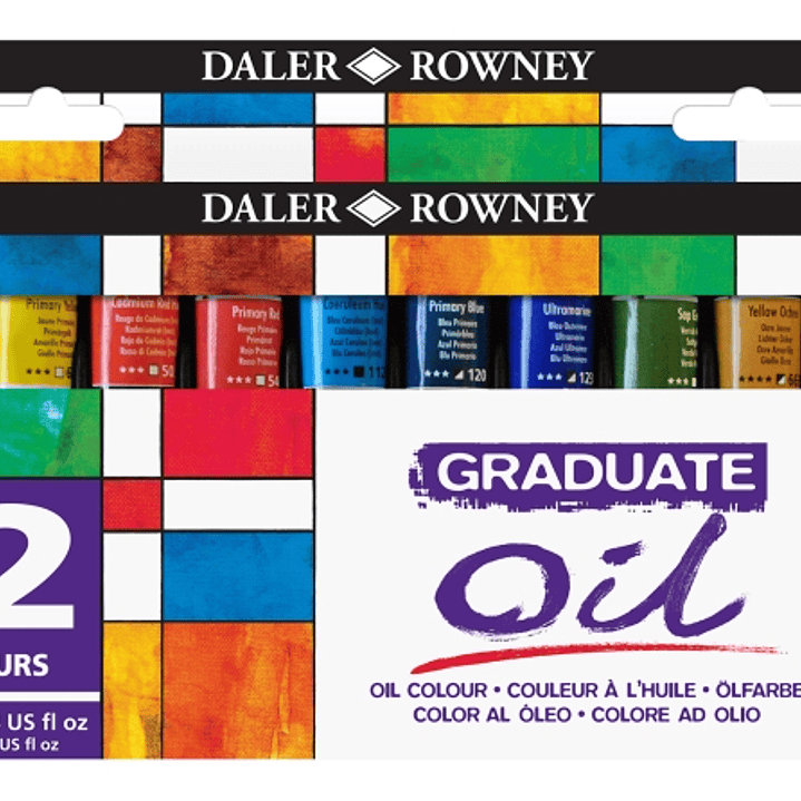 Daler Rowney Graduate Pack de 12 Pinturas al Oleo - Tubos de Aluminio - 22ml - Colores Surtidos 1