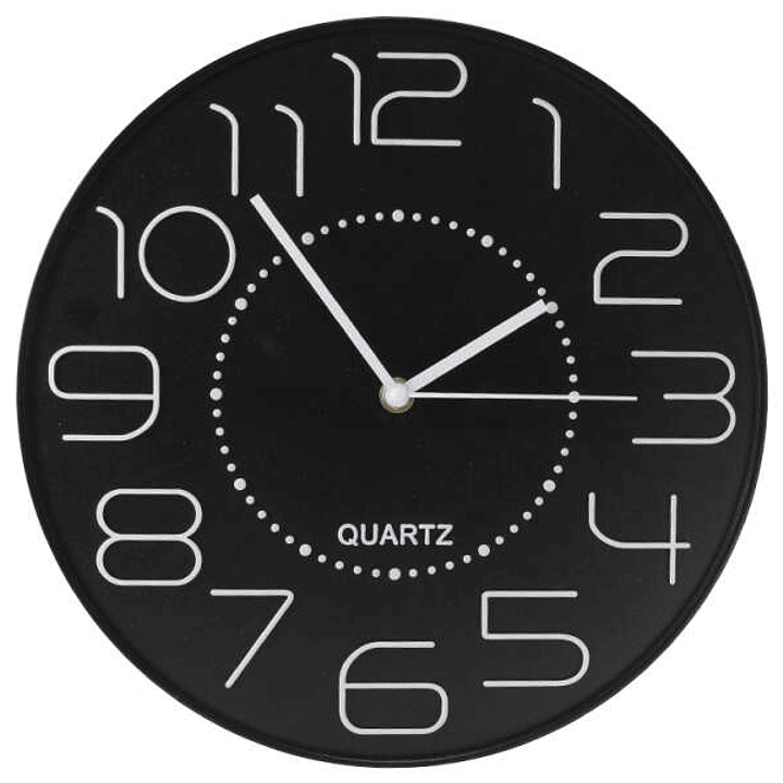 Bismark Reloj Oficina Numeros Blancos sin Cristal - Manecillas de Aluminio - Color Negro 1