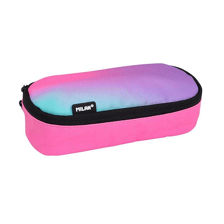 Milan Sunset Estuche Portatodo Ovalado - Compartimento Interior de Malla - Tejido Resistente a las Roturas y Rasgaduras - Medidas 20.5x9x5.5cm - Color 1