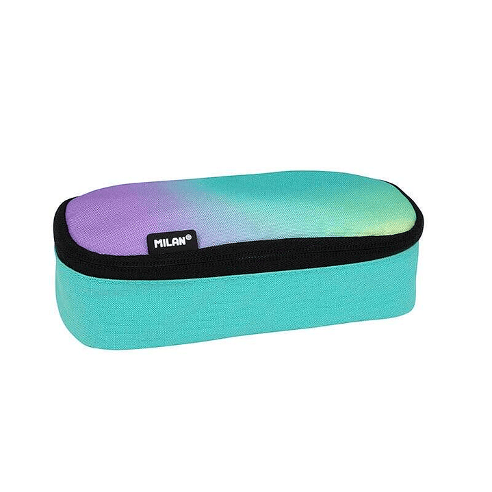 Milan Sunset Estuche Portatodo Ovalado - Compartimento Interior de Malla - Tejido Resistente a las Roturas y Rasgaduras - Medidas 20.5x9x5.5cm - Color 1
