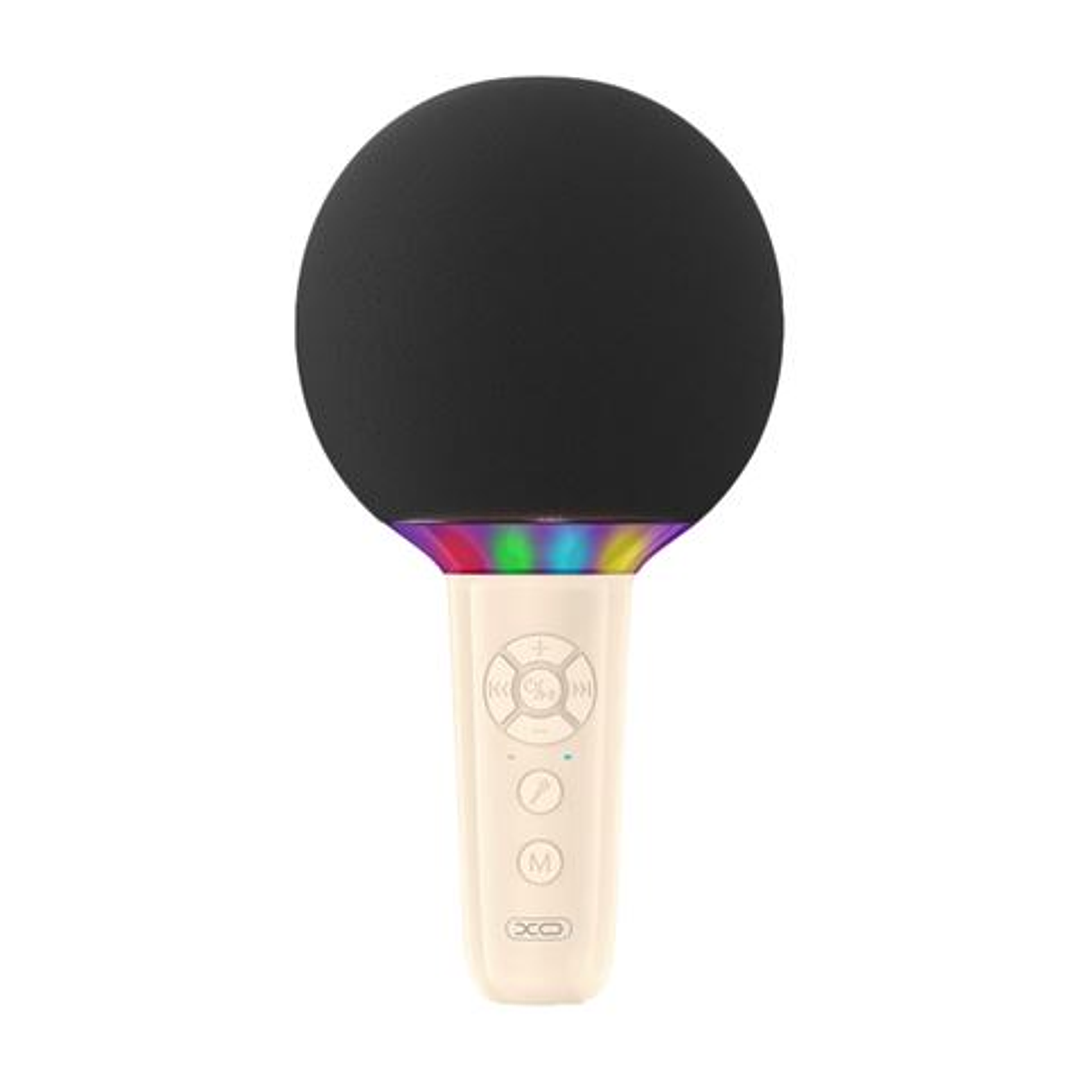 XO BE50 Microfono Inalambrico - Karaoke - 5W - Bluetooth 5.3 - Iluminacion LED - Autonomia Máxima 3h - Color Beige 1